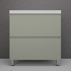 Style Line Тумба под раковину Манхэттен 80 Plus эмаль олива матовая – фотография-2